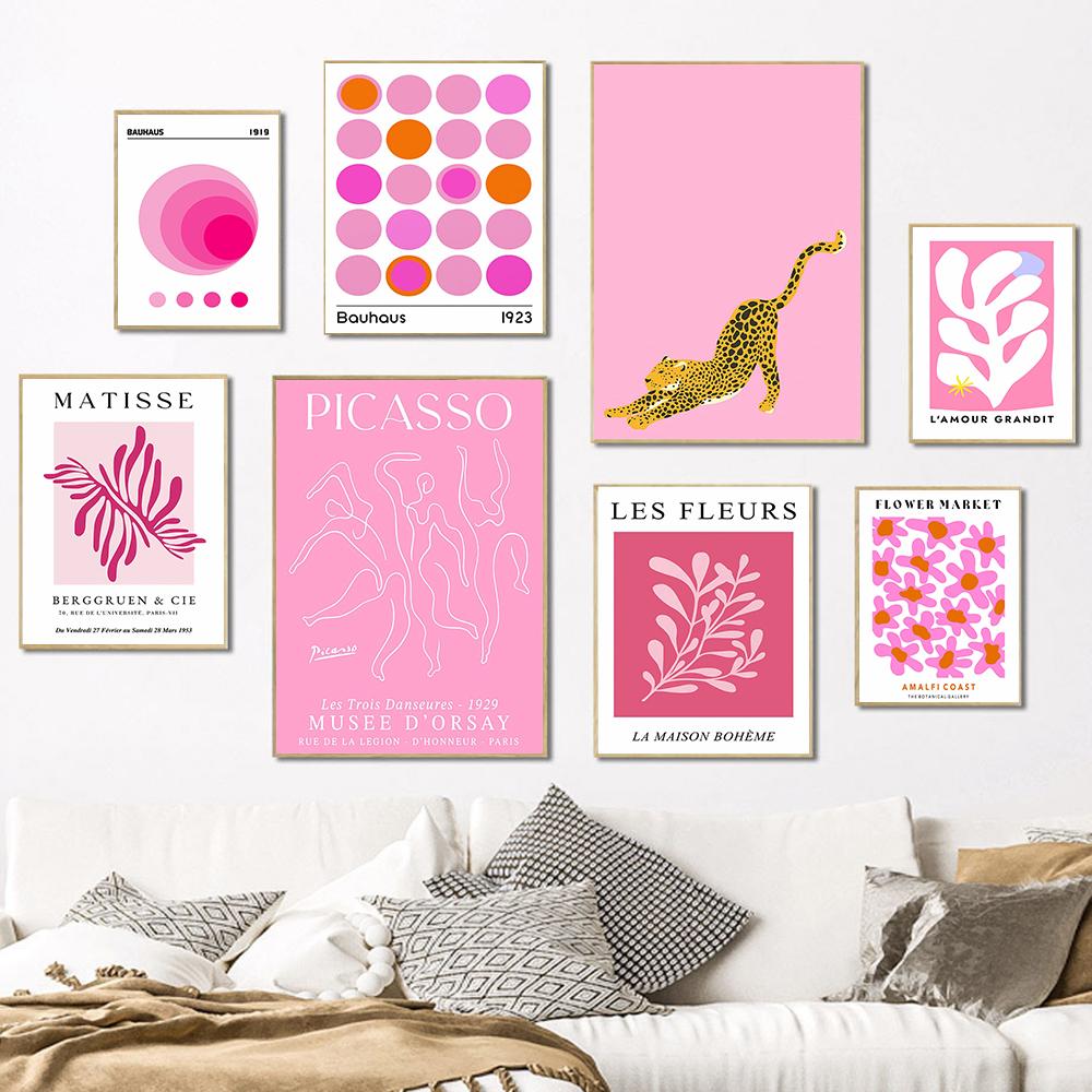 Розовый Матисс Баухаус Цветочный рынок картина маслом без рамки Галерея Пикассо настенное искусство холст печать плакатов картина Декор в гостиную