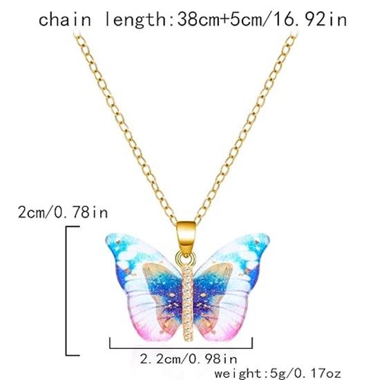 Latest Stylish Butterfly Crystal Pendant Necklace for Women and Girls