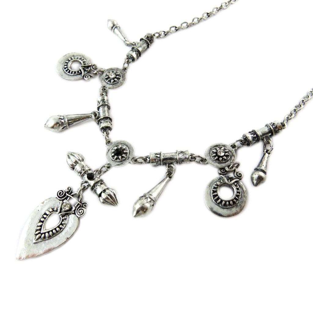 Les Trésors De Lily [E2080] - Designer Necklace 'Memories of the Past' Silver