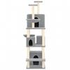 171601 vidaXL Cat Tree with Sisal Scratching Posts Light Grey 180 Cm