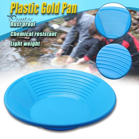 Ручной лоток для промывки, мощный, с тремя канавками, лоток для разведки редких металлов, портативный, легкий, круглый, пластиковый, просеивающий инструмент