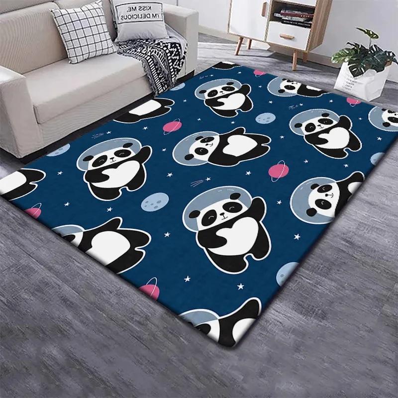 Cute Panda Carpet for Bedroom Bathroom Living Room Decor Baby's Crawling Mat Soft Cartoon Animal Area Rug Non-slip Play Mats