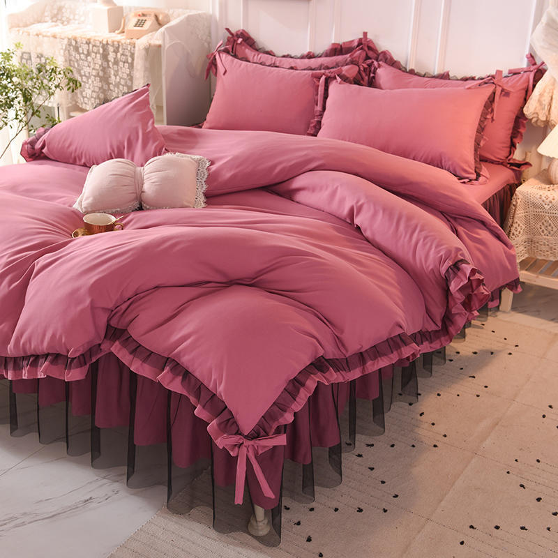 4 шт., комплект одеял для парной кровати, простыня, покрывало, королевский размер, пододеяльники, постельное белье, одеяло, постельное белье с наволочками, роскошный розовый
