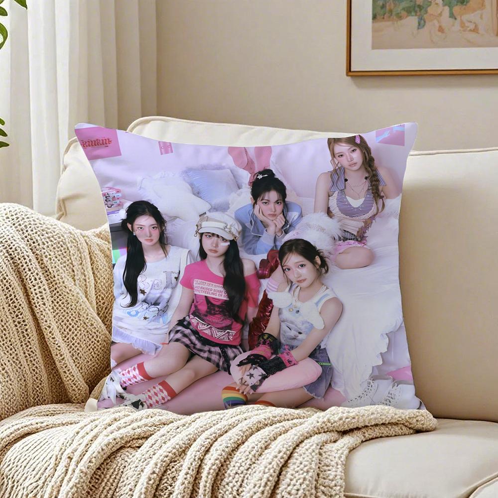 GirlGroup Kpop KKIIIKIII Cushion Cover Pillowcase Antidustmite living Room Sofa Decor Cushion Room