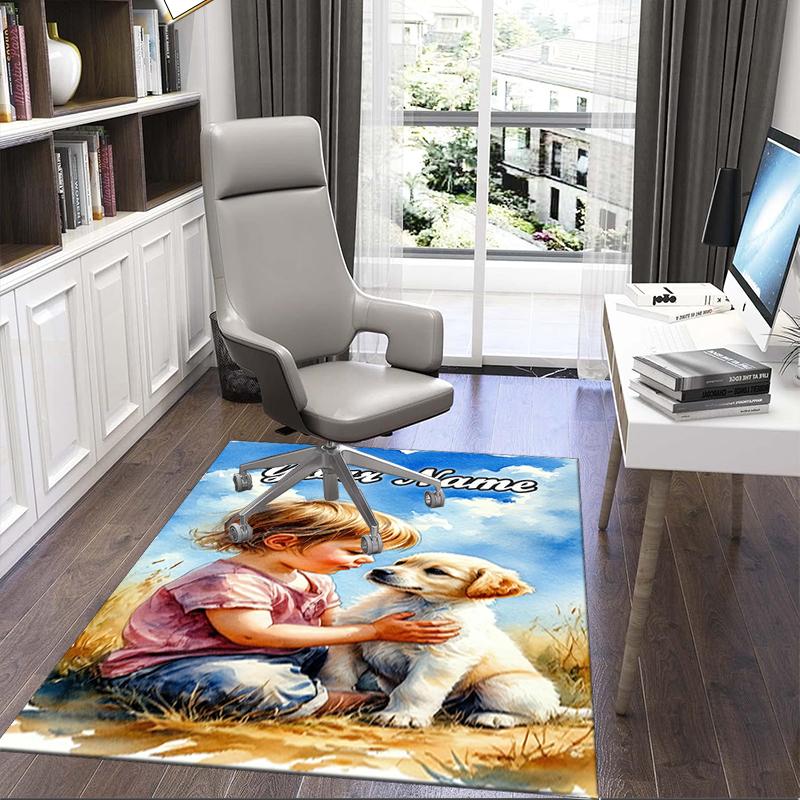 1PC Custom Name Childhood Innocence Friendship Theme Floor Mat Ideal for Living Room, Game Rooms, Office, Bedroom, Office Floor Mat , Floor Mats for H