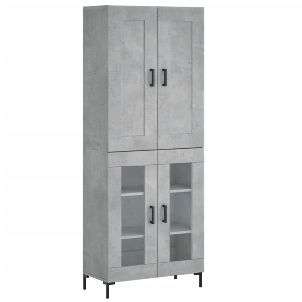 Highboard Concrete Grey 69.5 x 34 x 180 cm Engineered Wood