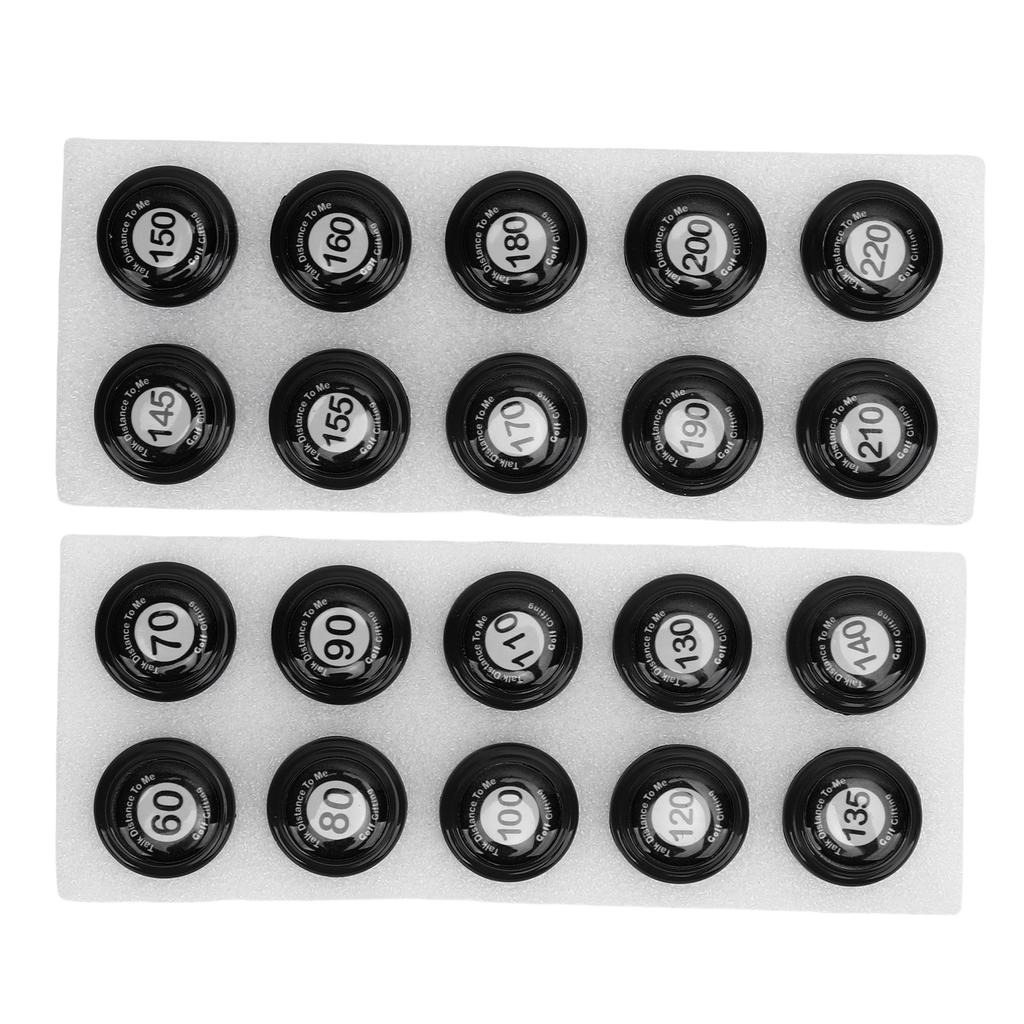20pcs Club Distance Markers Ball Position Markers Club Yardage Sign ABS for Outdoor Sports Black