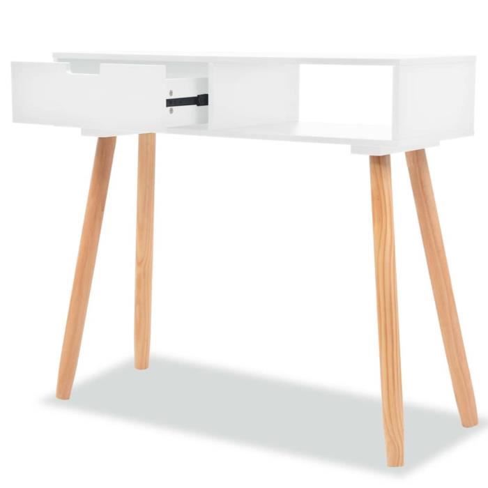 VidaXL Console Table Solid Pine Wood 80 X 30 X 72 Cm White