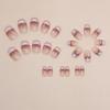 24 Pieces Pink French Cute Gradual Change Cat Manicure Short Ballet Nail Niche Sweet Girl Fake Nails