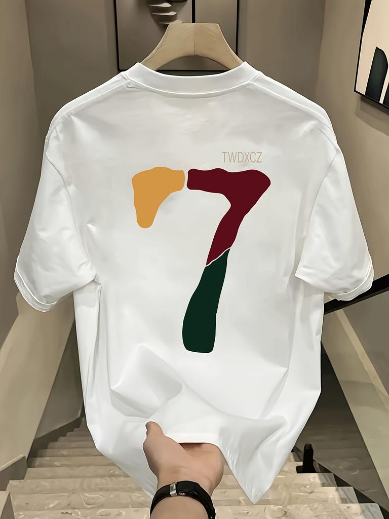 Mens Cotton Tshirt Colorblock No7 Twdxcz Print Breathable Crew Neck Summer Casual Streetwear Tee