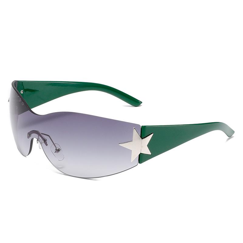 Frameless Integrated Five-Pointed Star Sunglasses New Trend Sports Glasses Men'S And Women'S Travel Sunshade Sunglasses