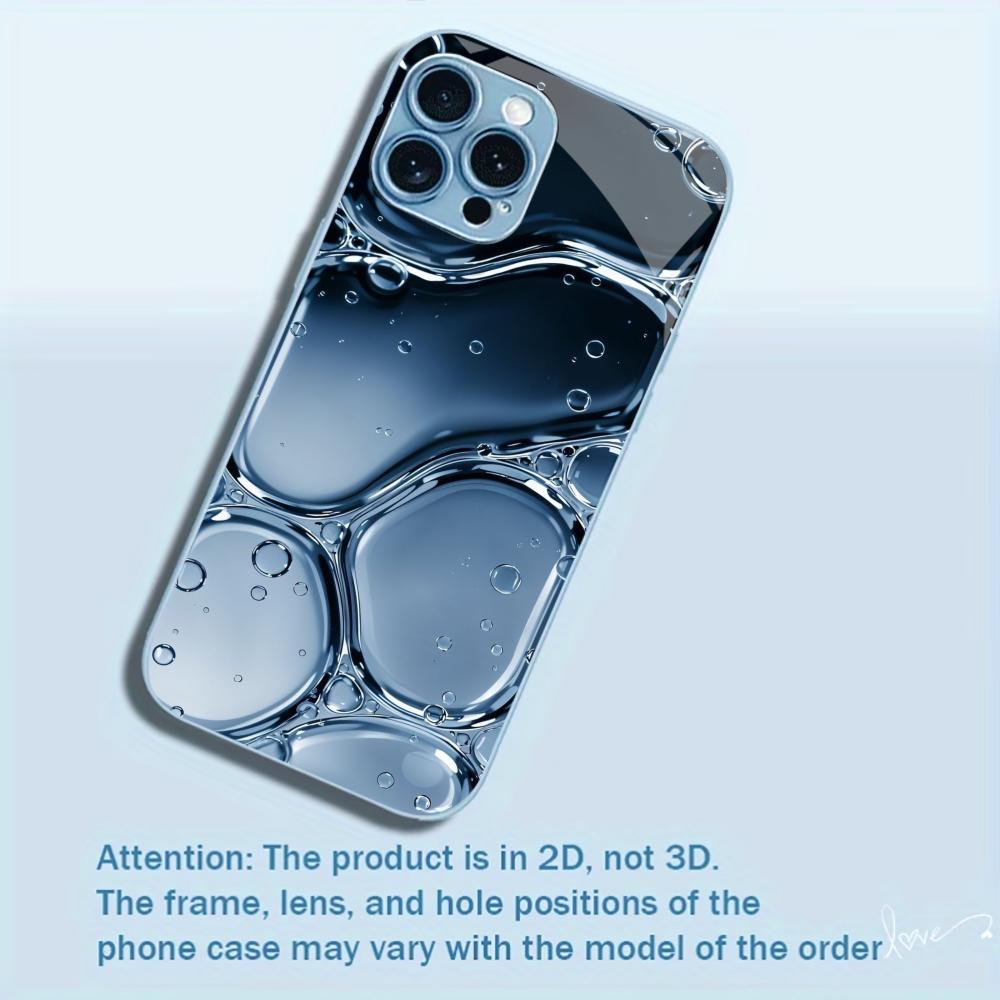 Синяя жидкая капля воды для чехла iphone 17 для coque iphone Модный чехол fundas Стекло для iPhone 17 16 15 14 13 12 11pm Pro Plus