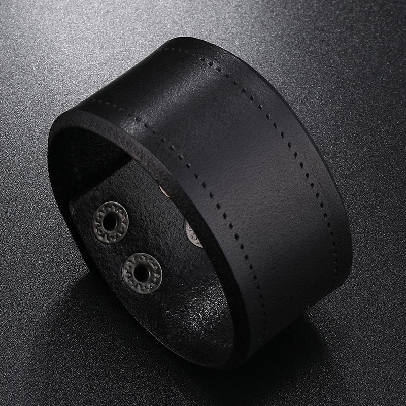 Широкие браслеты-манжеты из натуральной кожи в стиле панк, винтажные мужские ювелирные изделия, браслет