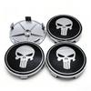 4pcs Skull Logo Emblem Car Wheel Center Caps 68MM 63MM Wheels Hub Cap Rim Hubcaps Cover Skulls Badge Replace Car Accessories