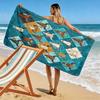 Cultural Puzzle Print Beach Towel, Large Soft Quick Dry Towel for Beach Camping Swimming