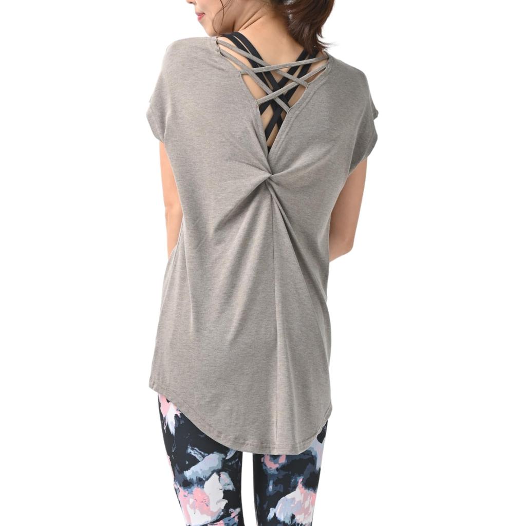 Yoga Top with Back Long Size 284 [machikaada] Women's Design, Length, Full-Length Fit, (Greige, F)