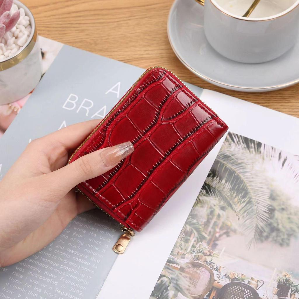 Классический модный женский кожаный кошелек (9 отделений для карт, 2 отделения для наличных) Узор из крокодиловой кожи, легкая, роскошная женская сумка для студентки-леди