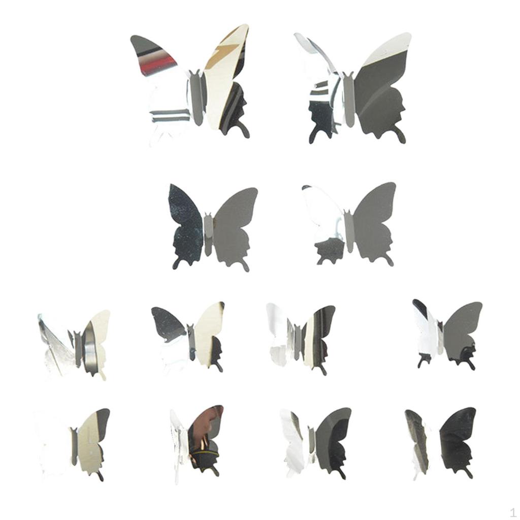 12 Pieces Butterfly Wall Stickers ,Wall Decorations DIY Removable ,Mirror Sticker Home Decoration