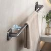 Towel Rack Modern Space Aluminum Non-Perforated Wall Mounting Shelves Bathroom Towel Rack Single Rod Toilet Storage Hanger