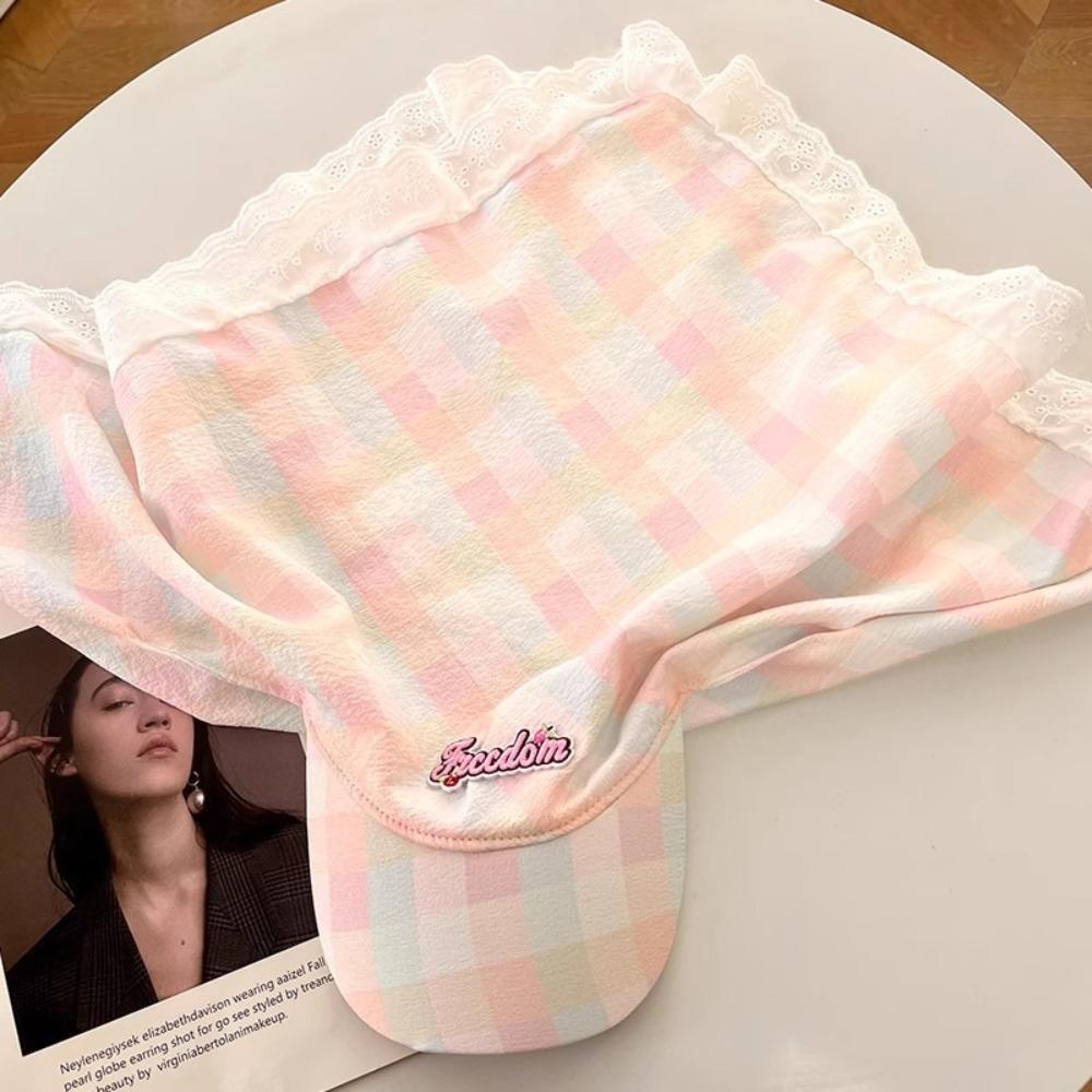 Хлопковая клетчатая бейсболка в корейском стиле, шапка-бандана с буквенным принтом, креативная бандана с ремешками, пляжная