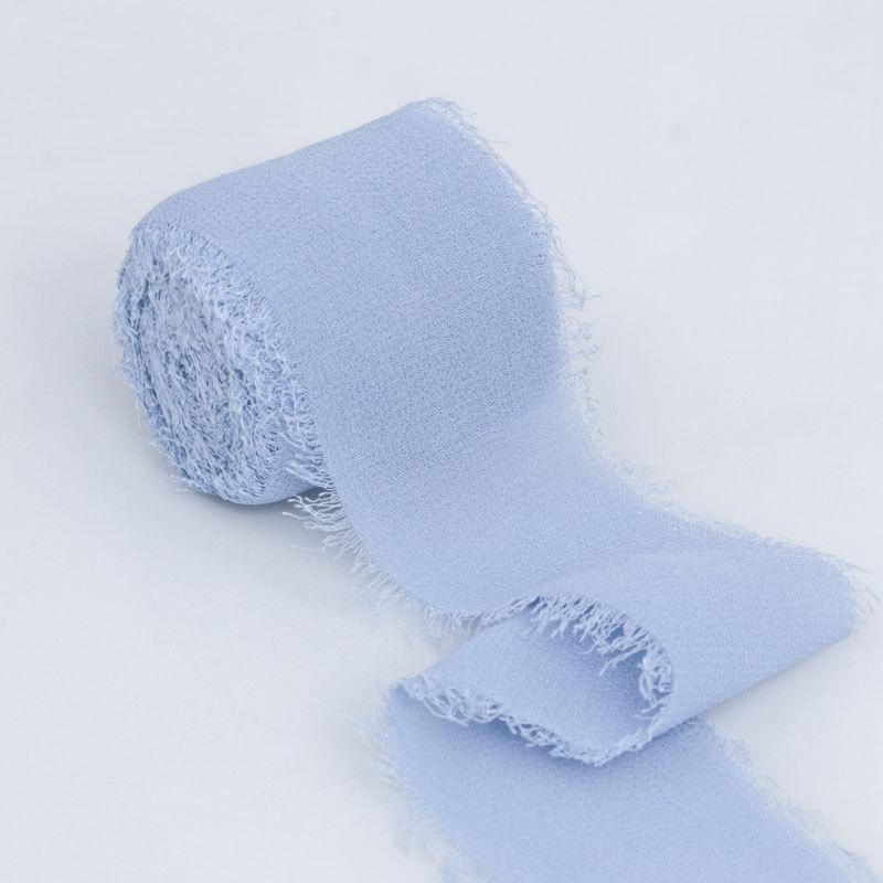 Chiffon Ribbon Bow with Frayed Edges for Weddings and Floral Arrangements