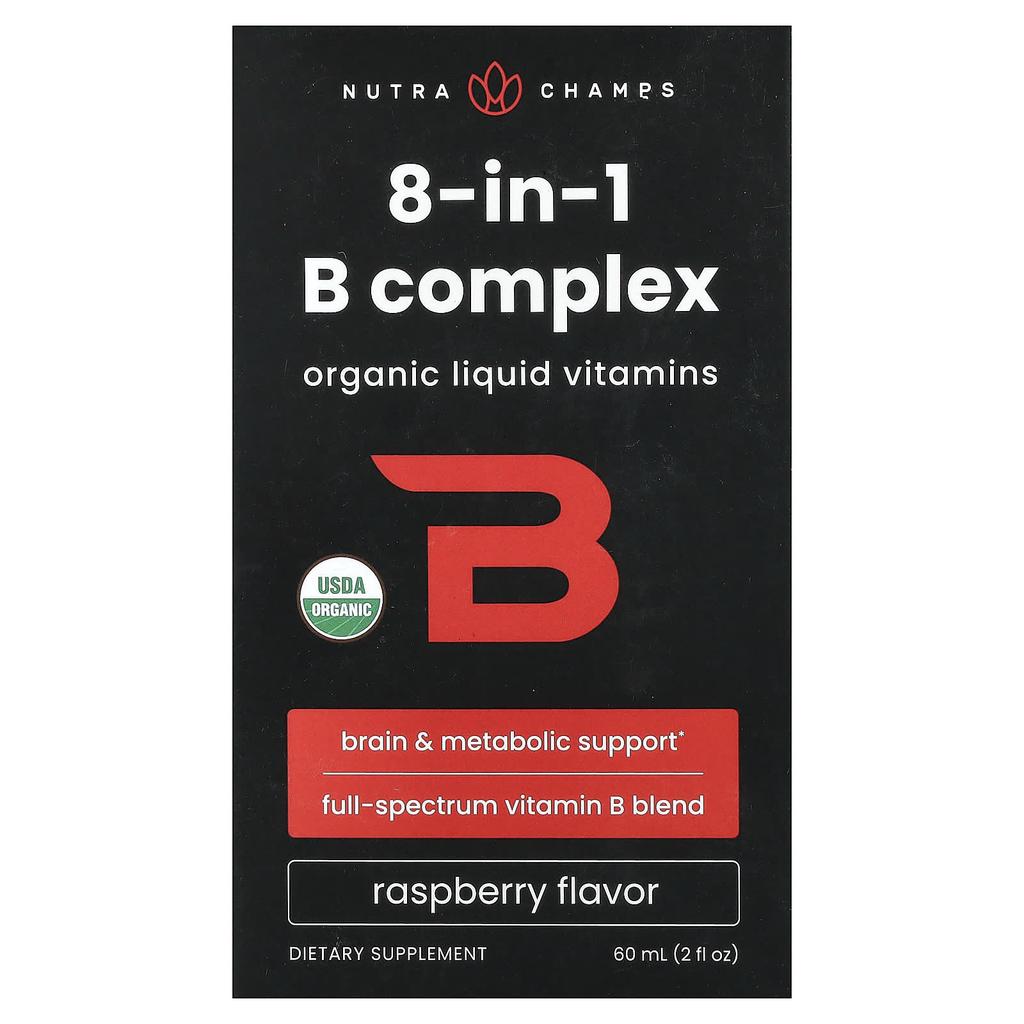 NutraChamps, Комплекс B, Малина, 2 жидких унции (60 мл)