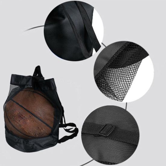 Basketball Backpack Half Net Drawstring Mouth Storage Ball Portable Adjustable Straps Backpack