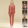 Men's and Women's Wool Silk Thermal Underwear Set with Mink Velvet Knee Pads - Warm Autumn Bottoming Shirt and Trousers