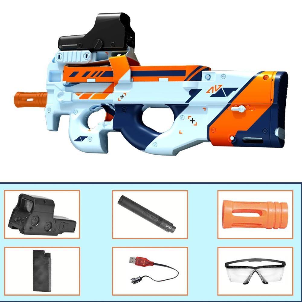 P90 Гелевый Шарикоплюй Двойной Режим Ручной/Автоматический Электрический Игрушка для Стрельбы на Открытом Воздухе Командная Родительско-Детская Интерактивная Игра Праздничный Подарок