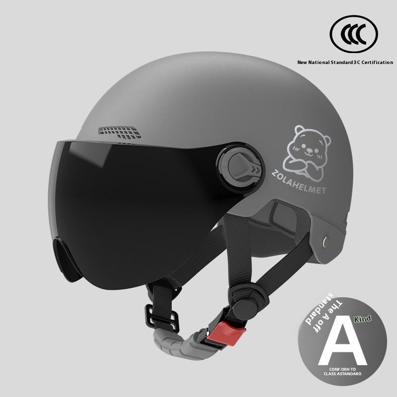 Bear Helmet, Electric Car, Half Helmet, Sunscreen for Women, Ventilated and Light, Wholesale with Ear Protectors, Warm In Winter