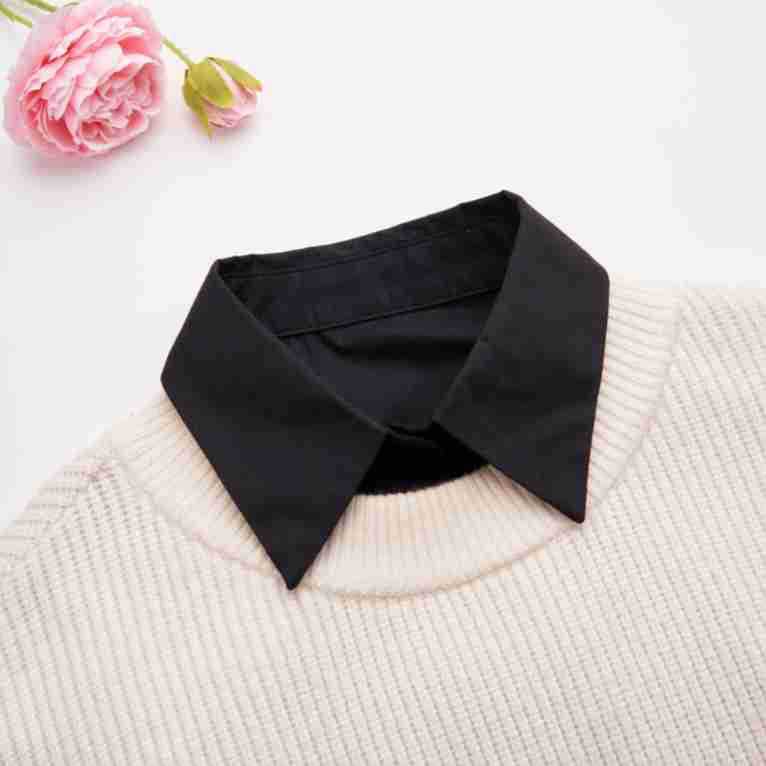 Guangzhou Wool Woolen Large Simple Black And White Collage Shirt Versatile False Collar
