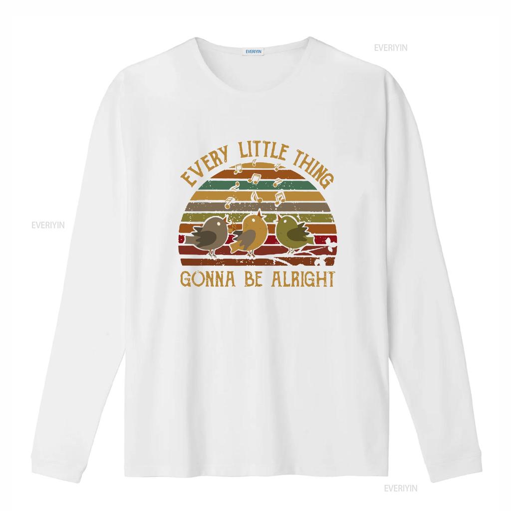 Каждая Мелочь Будет В Порядке Птицы Поют Футболка Три Для Любителя Птиц Мужчины И Женщины винтажная Стиранная Мягкая Слегка