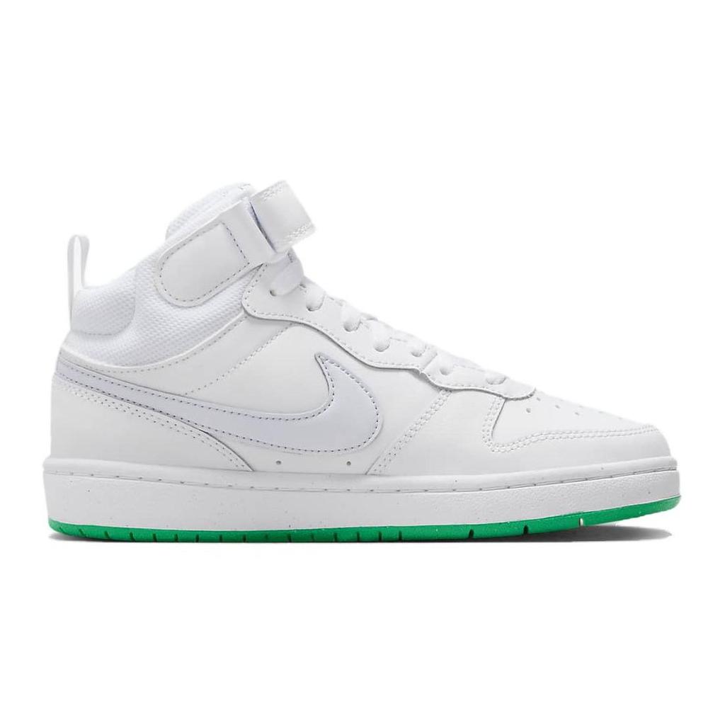 Nike Кроссовки Court Borough Mid 2 GS White Stadium Green Kids Football-Grey CD7782-115