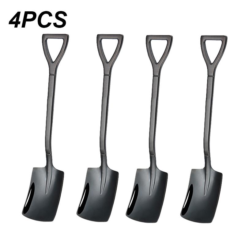 Набор столовых приборов из 4 кофейных ложек из нержавеющей стали в стиле ретро, железная лопатка, ложка для мороженого, креативная ложка, чайная ложка, модная посуда