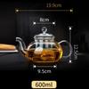 Glass Teapot with Tea Strainer Heat Resistant Glass Kettle Large Capacity Water Container Chinese Traditional Kung Fu Teaware
