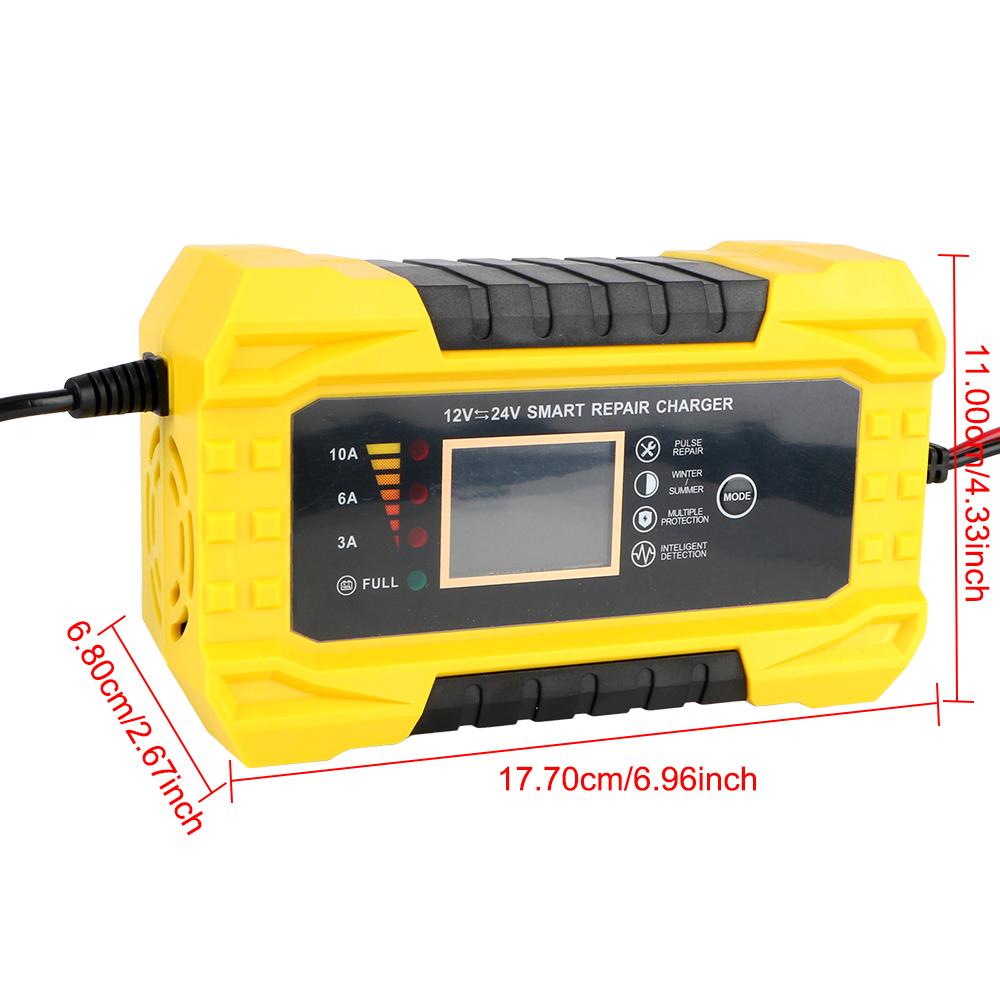 Цифровой ЖК-дисплей с вилкой европейского стандарта и США, универсальное входное автомобильное зарядное устройство 110 В/220 В для влажной и сухой свинцово-гелевой батареи 12 В 10 А 24 В 5 А импульсный ремонт
