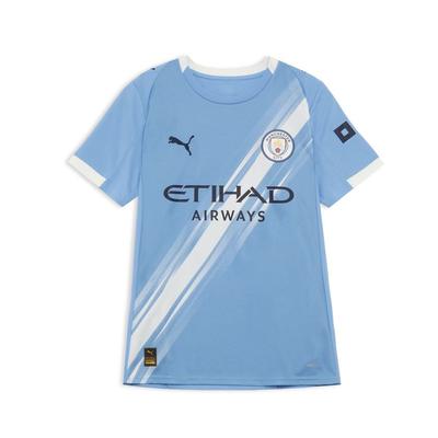 Mcfc Домашняя Летняя 25 Логотип Буква Круглый Вырез Копия Футболка с Коротким Рукавом Футбольная Мужская Топы Светло-Голубой 780338-01