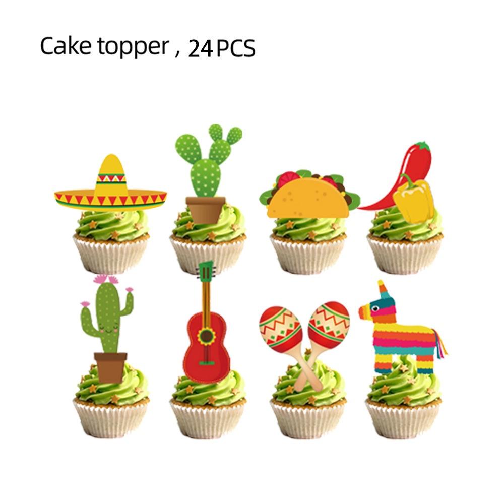 Вдохновленные Мексикой товары для вечеринки для детского Хэллоуина. Украсьте жуткими топперами для торта, баннерами и воздушными шарами.