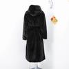 2024 Winter Extended Faux Fur Coat for Women To Look Thin and Imitate Mink Fur Coat Black Hooded Warm Comfortable Coats
