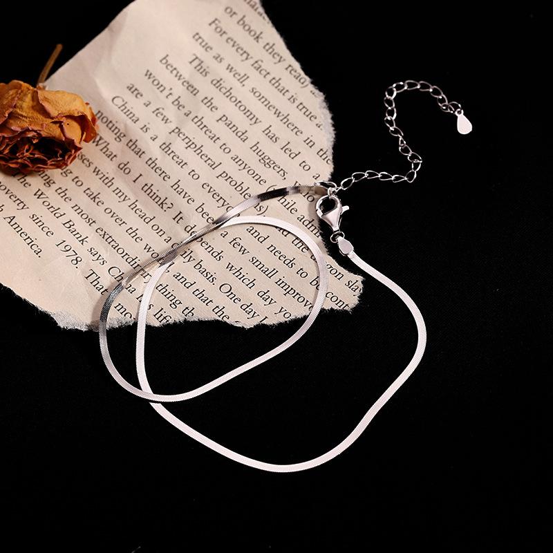 Серебряное ожерелье-цепочка на ключицу для цепочки из змеиной кости, очаровательное женское колье, ювелирное изделие, подарок, модные аксессуары