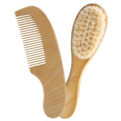 VICASKY 1 Набор Шерстяная щетка для младенцев Детская расческа для волос Деревянная расческа для для малышей Набор, Расческа для волос, Расческа, Шампунь, Новорожденный, Расческа, Уход, Шерсть, Бук,