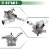 Motoforti Engine Coolant Thermostat Housing Assembly, for Jeep Cherokee 2014-2021, Metal, 816-194, Silver Tone