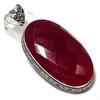 Ruby Natural Gemstone Handmade 925 Sterling Silver Gift Pendant 2.96" T0h35