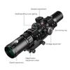 FIRE WOLF 1.5-4X30 Jacht Tactische Optische Scope Met Rood Groen Lichtgevend Kruis Torentje Locking Scope Range Scope