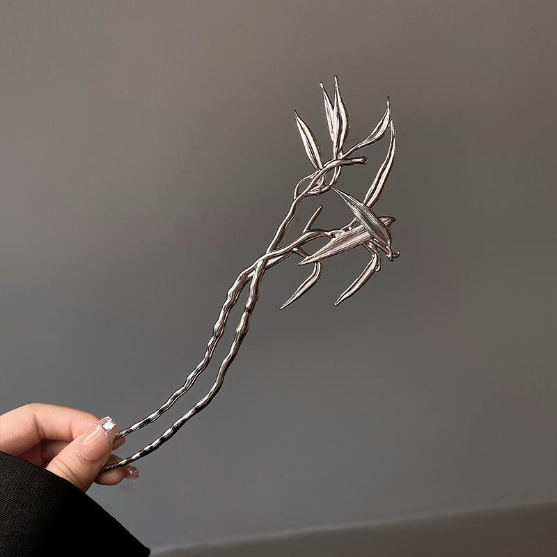 Ретро бамбуковая заколка для волос, женские элегантные заколки для волос с хвостиком, головные уборы, инструменты для укладки, вечерние аксессуары для волос