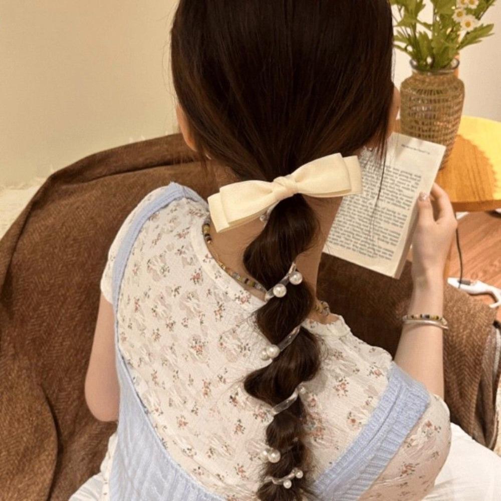 Sweet Bow knot Phone Line Hair Loop High Elastic Head Rope Ponytail Fashion Hair Bands  Woman
