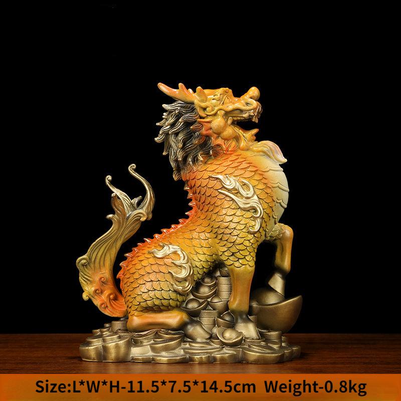 Цветные медные украшения Цилин Цилин привлекают богатство Божественные звери Удачливые украшения Цилин для офиса и гостиной Подарки на новоселье