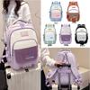 Stylish Color Block Backpack for High School Students - Large Capacity Casual Schoolbag