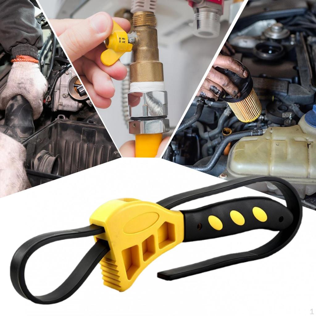 Регулируемый резиновый ремешковый ключ Открывалка для банок Аксессуар Портативный ремень Сантехнический гаечный ключ Универсальный