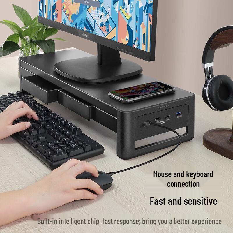Подставка для монитора с USB-хабом и большим выдвижным ящиком
